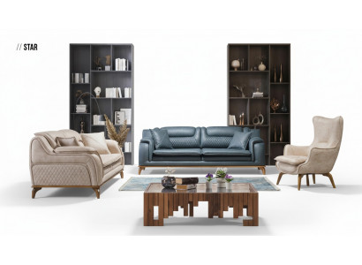 Fautteuil Beige 1 Sëtzer Luxus Wunnzëmmer Klassesch Design Italieneschen