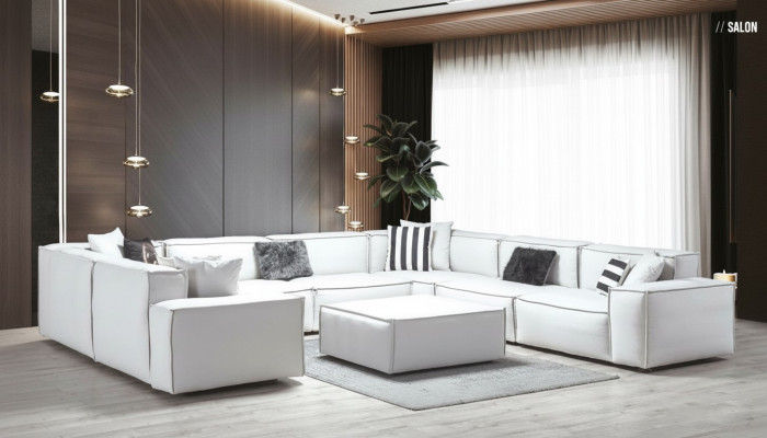 Hocker Wäiss Wunnzëmmer Eleganten Miwwel Luxus Design Italieneschen Stil