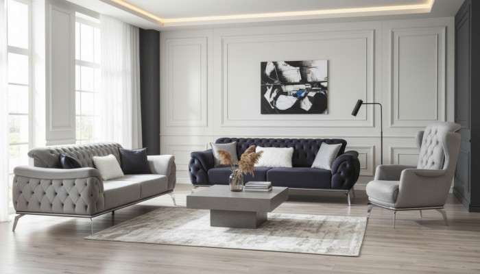 Chesterfield Sofa Canapé Drësëtzer Couche Luxus Miwwelen Ariichtung