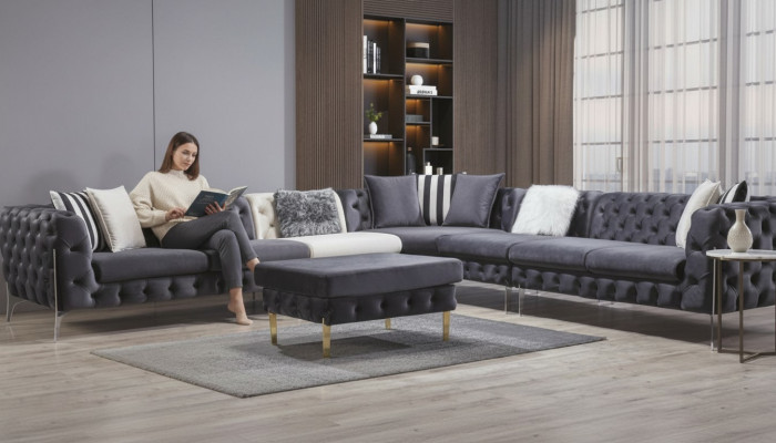 Canapé Eckcanapé Couchage Polster Eckcanapés Couchen Chesterfield Miwwelen