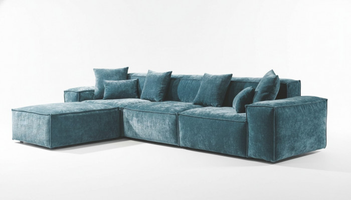 Ecksofa Blo Wunnzëmmer Elegante Wunnecke Design Miwwelen Eckgarnitur