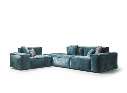 Ecksofa L - Form Blo Wunnlandschaft Design Zouwelen Miwwelen Sofa Canapé