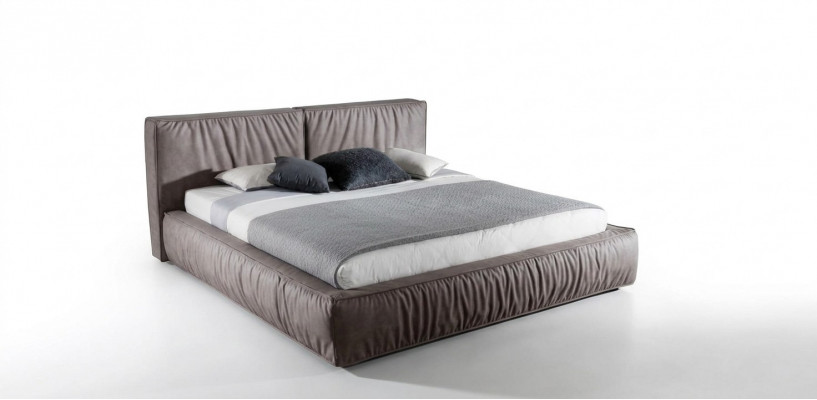Bett Braun Schlofkummer Holz Miwwelen Textil Klassesch Art déco Stil