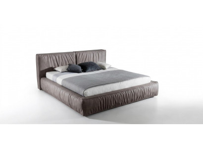 Bett Braun Schlofkummer Holz Miwwelen Textil Klassesch Art déco Stil