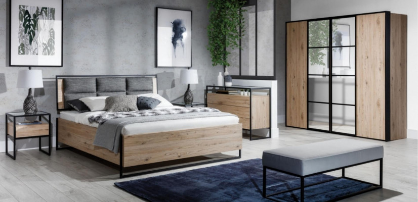 Loft Kommode Brong Holz Miwwelen Design Sideboard 120cm Anrichte Schaf