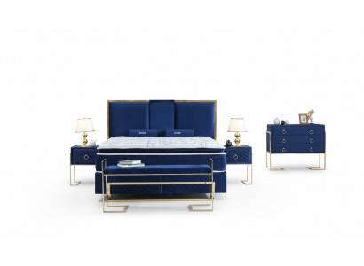 Bett Blo Metall Miwwelen Design Eleganten Schlofzëmmer Miwwelen Luxus Modern Neit