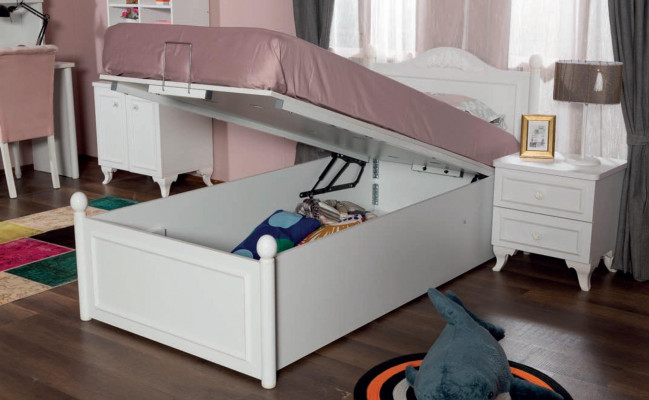 Kannerzëmmer Holz Jugendzëmmer Bett Nuetsdësch Modern Design Miwwelen Nei 2-tlg.