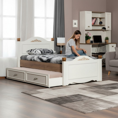 Kannerbett Kannerzëmmer Bett Schlofzëmmer Design Luxus Miwwelen Holz Jugendzëmmer