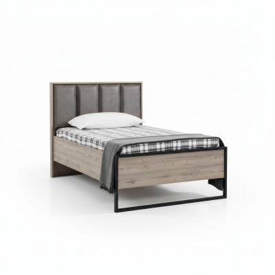 Loft Design Better Schlofkummer Bett Holz mat Polster Kappdeel Bettgestell Neien