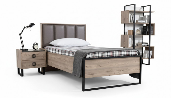 Loft Nuetsdësch Braun Design Modern Bäistelltësch Zëmmerdësch Dëscher Nei