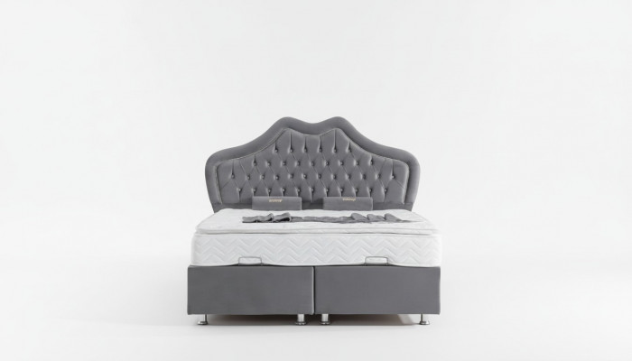 Bett Gro Duebelbett Boxspring Better Stil Stoff Chesterfield 160x200