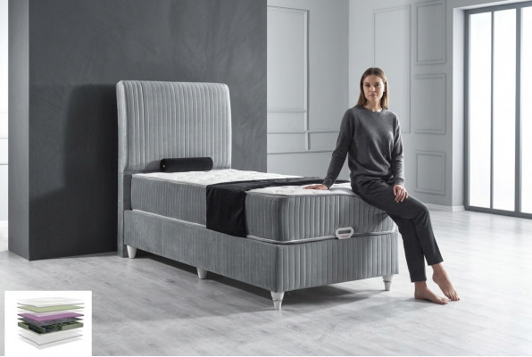 Luxus Boxspringbett Hotel Eenzelbetter mat Matraze 90x200 Miwwelen