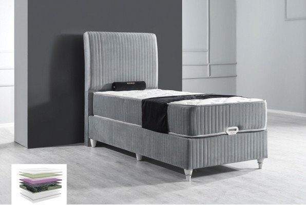 Luxus Boxspringbett Hotel Eenzelbetter mat Matraze 90x200 Miwwelen