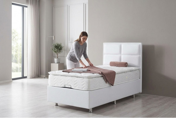 Boxspringbett Eenzelbetter Miwwelen Better 120x200cm mat Matratz Duebel