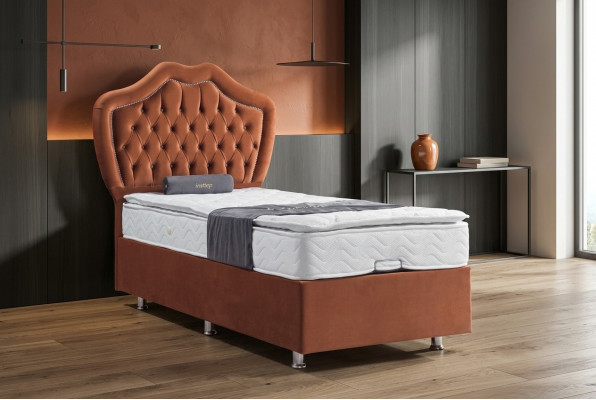 Bett Braun Eenzelbett Boxspring Better Luxus Schlofzëmmer Chesterfield