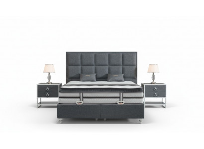 Schlofkummer Set Gro Bett Design Modern Luxus 2x Nuetsdëscher 3 Deeler