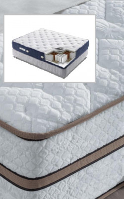 Luxus Schlofzëmmer Set Beige Bett 2x Nuetsdëscher Better Miwwelen Led 3tlg