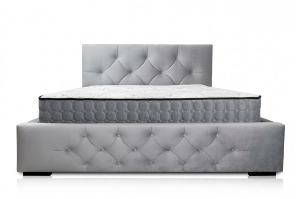 Bett Wäiss Modernen Design Stoff Polster Schlofkummer Duebelbett Holz Elegantes Nei