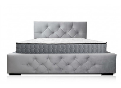 Bett Wäiss Modernen Design Stoff Polster Schlofkummer Duebelbett Holz Elegantes Nei
