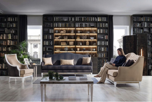 Modern Wunnzëmmer Sofagarnitur Polster Drëlëscher Designer Fauteuil 3-dëls.