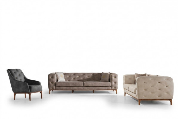 Chesterfield Design Sofa Polster Canapéë Modern Sofa-Suite 3+3+1 Set