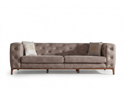 Canapé Canapé 3 Sëtz Polster Wunnzëmmer Canapé Designer Miwwelen Taupe Luxus
