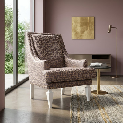Braune Wohnzimmer Polstersëtz Designer Hotel Einsitzer Lounge Miwwelen