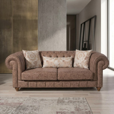 Stilvollen schockelbronge Chesterfield Zweesëtzer Designer 2-er 2-Sëtzer Canapé