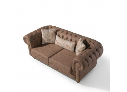 Stilvollen schockelbronge Chesterfield Zweesëtzer Designer 2-er 2-Sëtzer Canapé