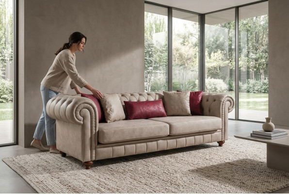 Modern Polstersofa Designsofa Dräisëtzer Sëtz Neit Designersofa 3 Sëtzer