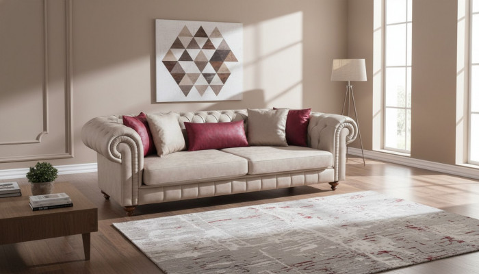 Modern Polstersofa Designsofa Dräisëtzer Sëtz Neit Designersofa 3 Sëtzer