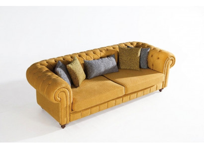 Sofa Canapé Polster Sofas Design Miwwelen 3 Sëtzer Dräisëtzer Chesterfield