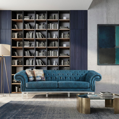 3-Sëtzer Polstersueleg Sofaen, Wunnzëmmer Couchen, Modernen Stil Designer Miwwelen Sofa