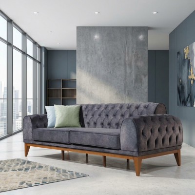 Canapé 3-Sëtzer Canapéen Textil Design Canapé Miwwelen Nei Dräisëtzer Couch Nei