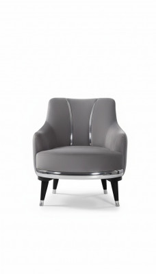 Fauteuil Eenpersoun-Sofa Wunnzëmmer Textilstoff Miwwelen Faarf Gro
