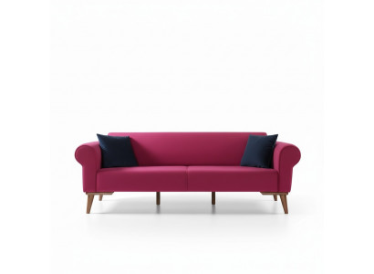 Designer Sofa 3 Sëtzer Grouss Couch Drësëtzer Textil Polster Miwwel