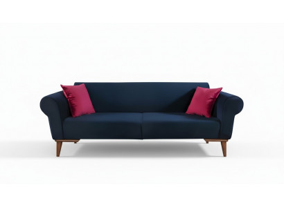 Moderne Sofa 3-Sëtzer Textil Couch Dräisëtzer Polster Miwwel Stoff