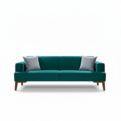 Elegant türkis Sofa dräisëtzeger Couch Stuff Sëtzmiwwelen Samt