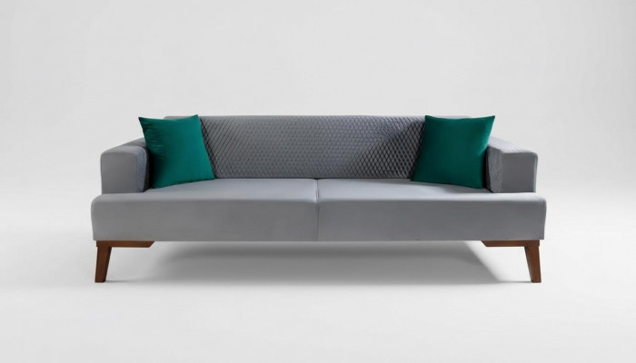 Elegant grous Couch Dräisëtzer Sofa Wunnzëmmer Sëtzmiwwel Samt
