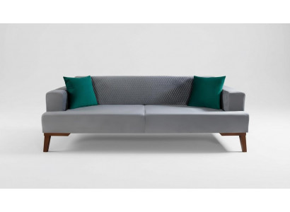Elegant grous Couch Dräisëtzer Sofa Wunnzëmmer Sëtzmiwwel Samt