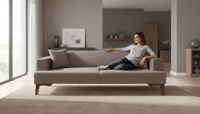 Komplett Sofa Set Wunnzëmmer Garnituren 3-Sëtzer Sofa Polster.