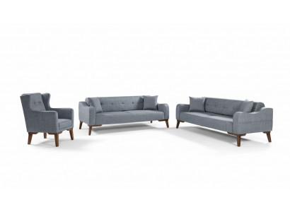 Sofagarnitur 3+3+1 Set Komplett Garnitur Sofa Fautteuil Textil 3 Deeler