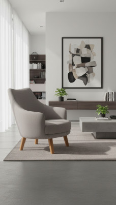 Design Still 1 Sëtzer Moderne Gemittleche Lehnstill Holz Gro Miwwelen