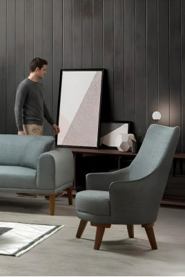 Moderne Sessel Eenzelstull Design Fauteuil Wunnzëmmer Polster Miwwelen