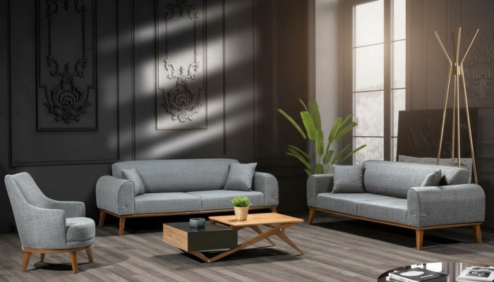 Sofagarnitur 3+3+1 Sëtz Design Sofa Polster Couch Modern Samt
