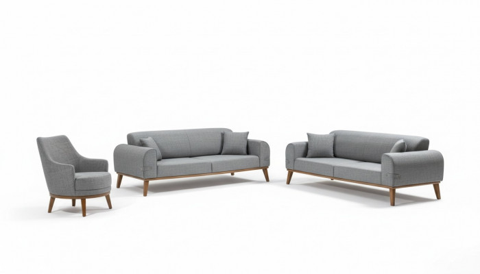 Sofagarnitur 3+3+1 Sëtz Design Sofa Polster Couch Modern Samt