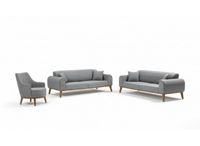 Sofagarnitur 3+3+1 Sëtz Design Sofa Polster Couch Modern Samt