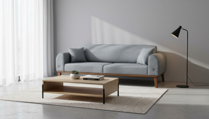 Modern Drësëtz Sofa Design Canapé Sëtzpolster Textil Miwwelen