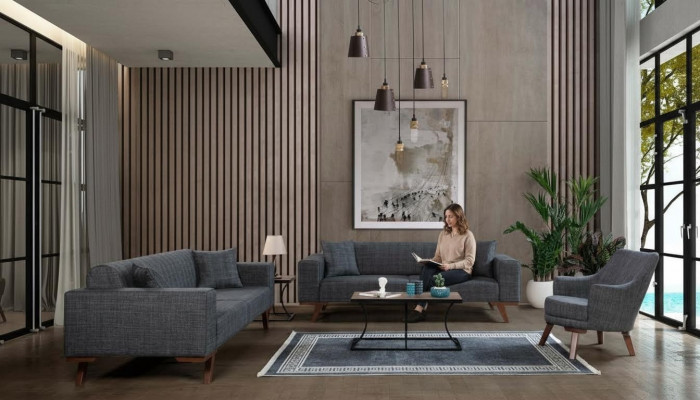 Sofagarnitur 3+3+1 Sëtz Design Sofas Polster Couchen Gro Miwwelen 3tlg