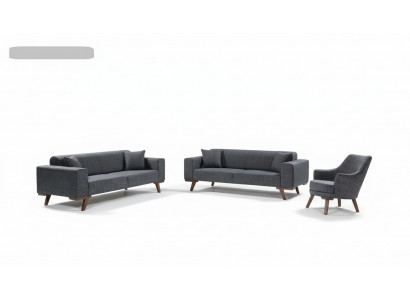 Sofagarnitur 3+3+1 Sëtz Design Sofas Polster Couchen Gro Miwwelen 3tlg